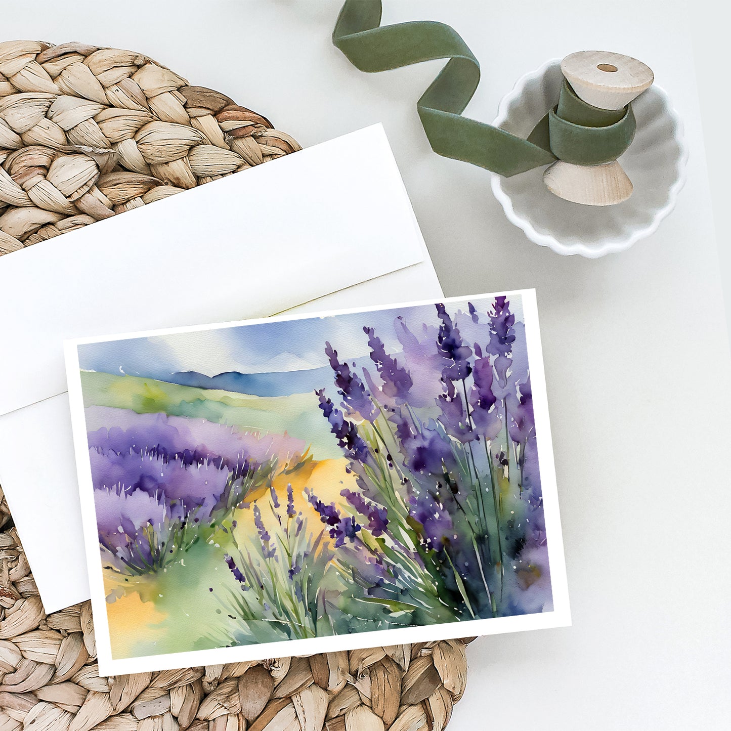 Lavender in Watercolor Greeting Cards Pack of 8