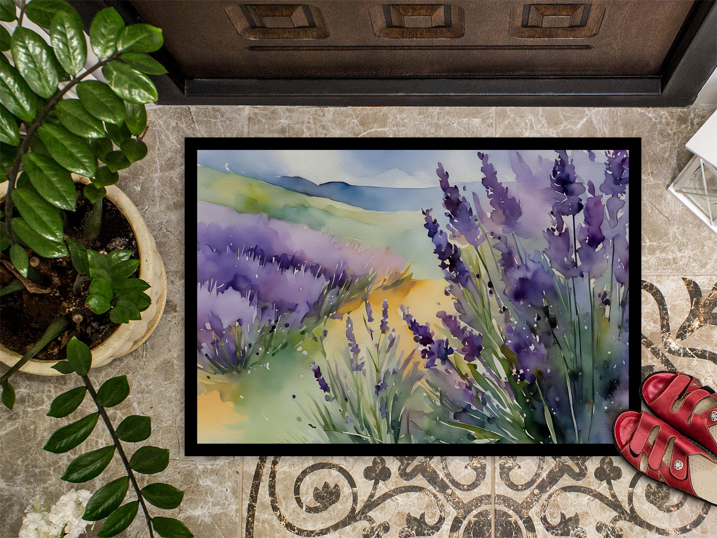 Lavender in Watercolor Doormat