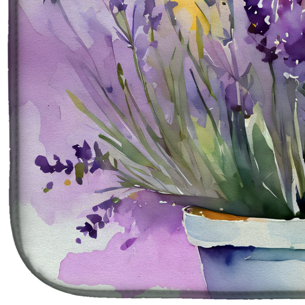 Lavender in Watercolor Dish Drying Mat