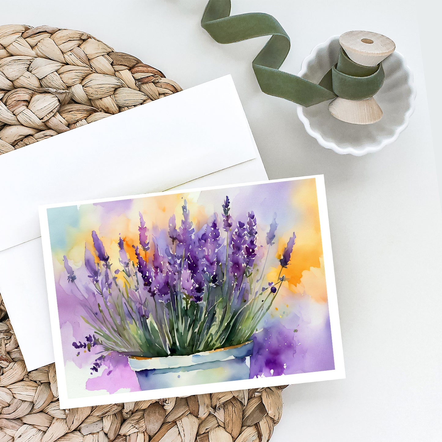 Lavender in Watercolor Greeting Cards Pack of 8