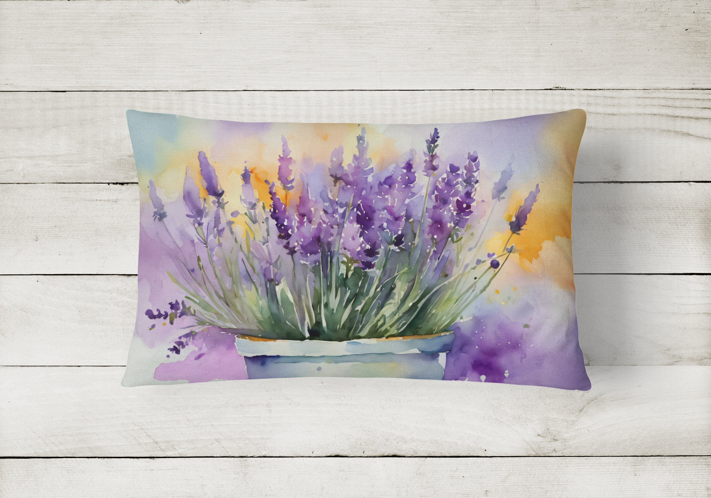 Lavender in Watercolor Throw Pillow