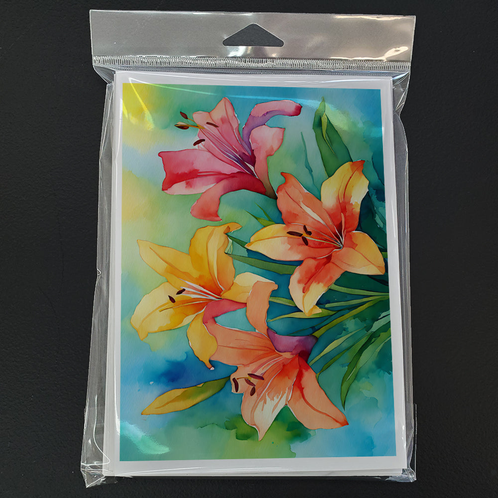 Lilies in Watercolor Greeting Cards Pack of 8