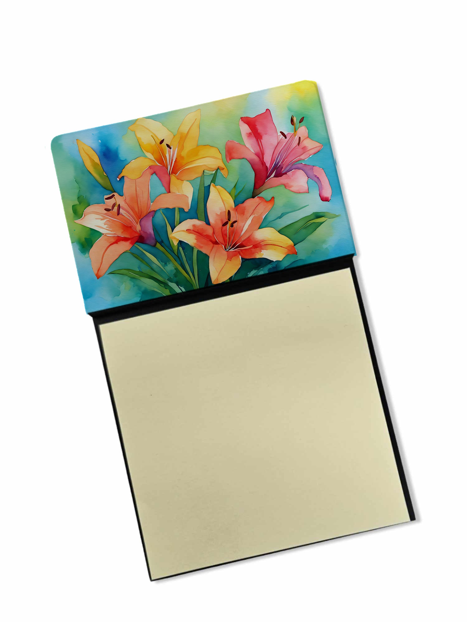 Buy this Lilies in Watercolor Sticky Note Holder