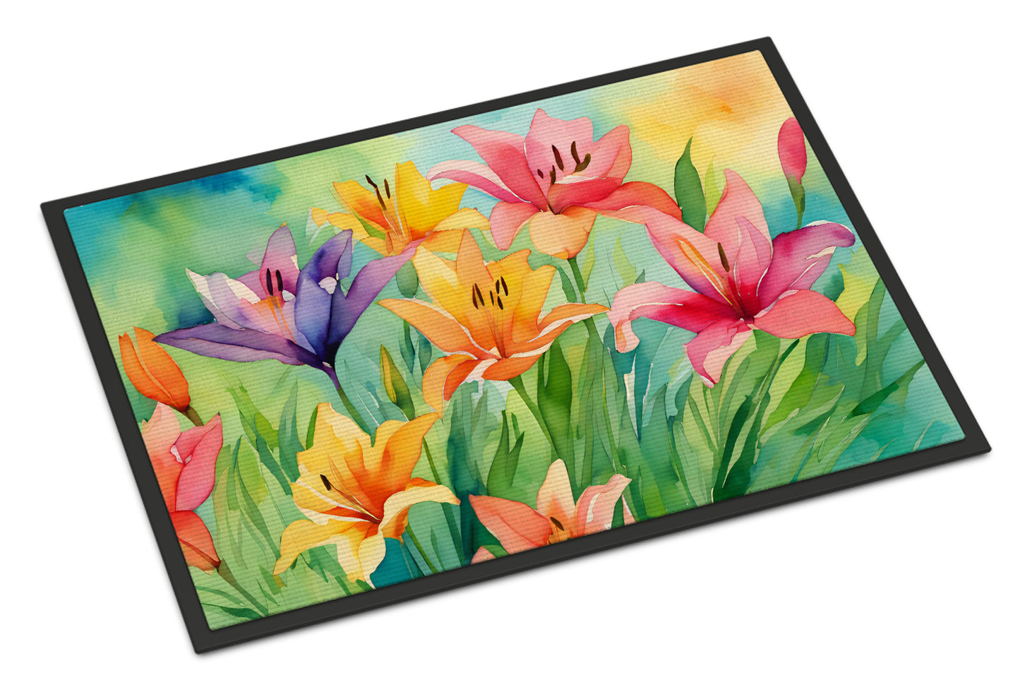 Buy this Lilies in Watercolor Doormat