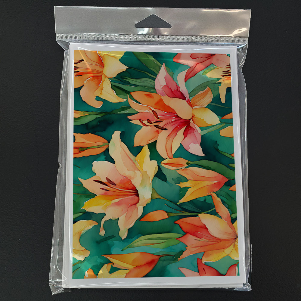 Lilies in Watercolor Greeting Cards Pack of 8