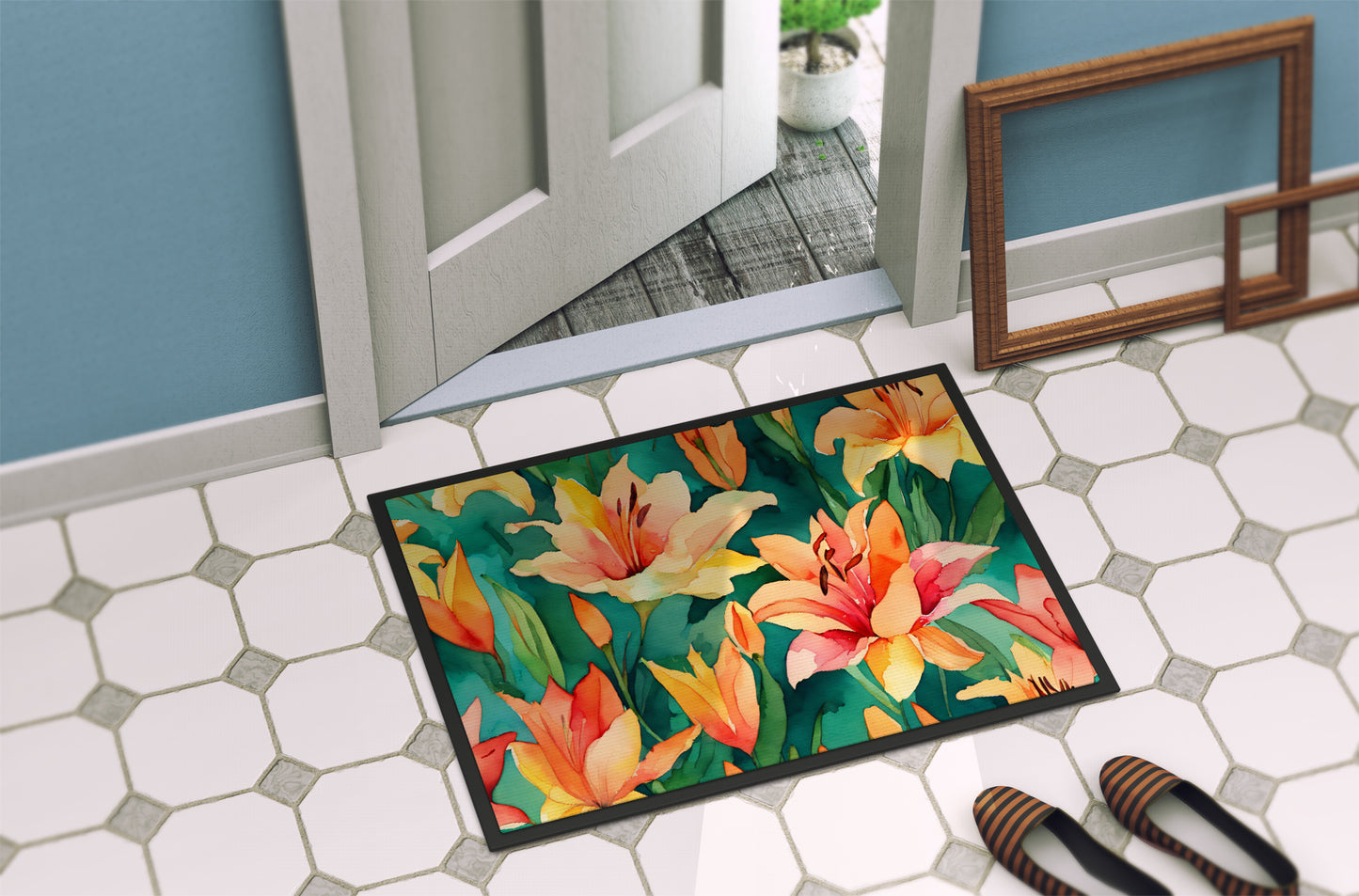 Lilies in Watercolor Doormat