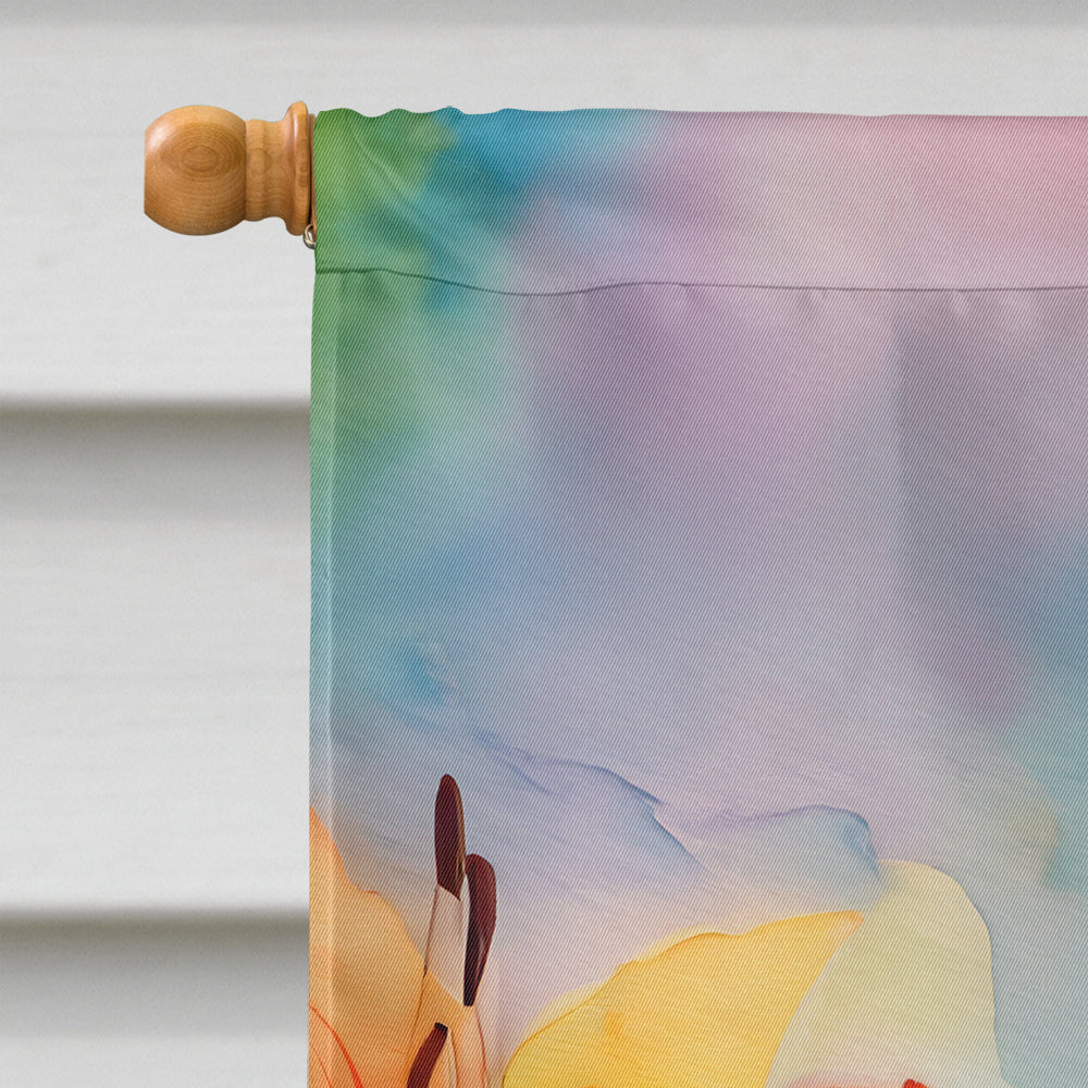 Lilies in Watercolor House Flag