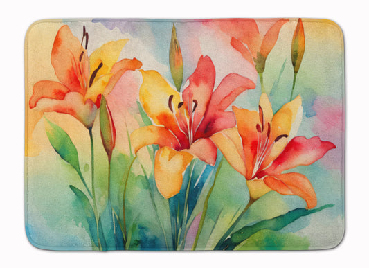 Buy this Lilies in Watercolor Memory Foam Kitchen Mat