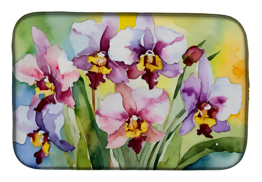 Buy this Orchids in Watercolor Dish Drying Mat