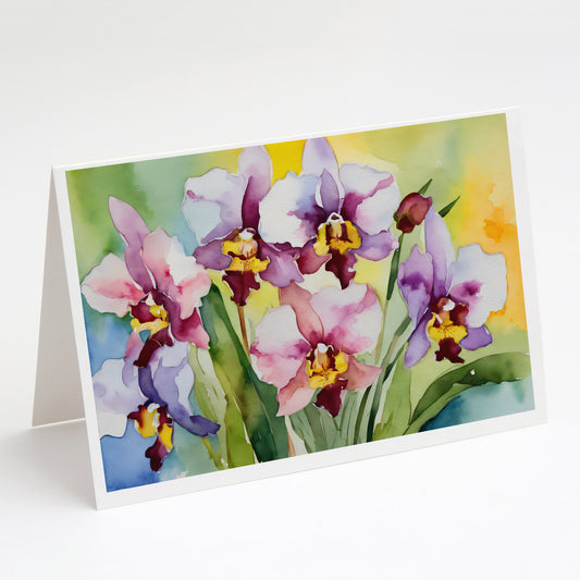 Buy this Orchids in Watercolor Greeting Cards Pack of 8