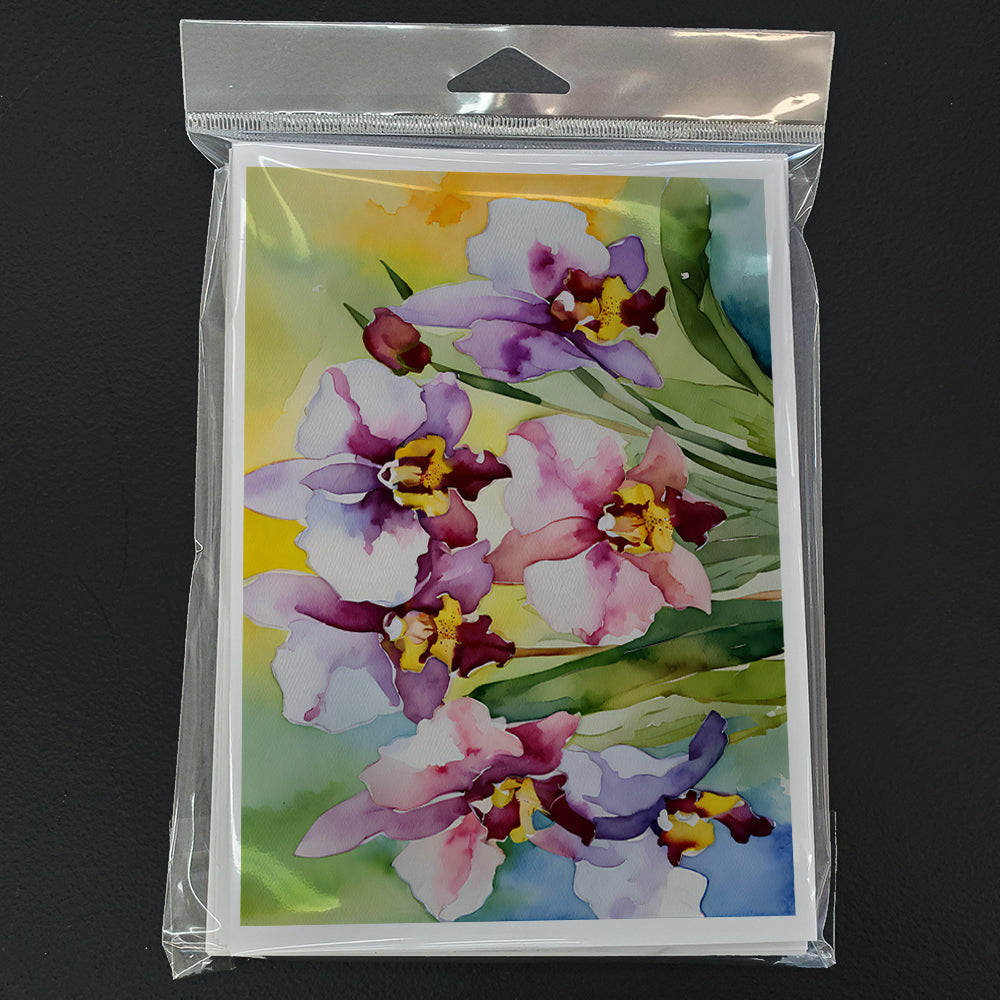 Orchids in Watercolor Greeting Cards Pack of 8