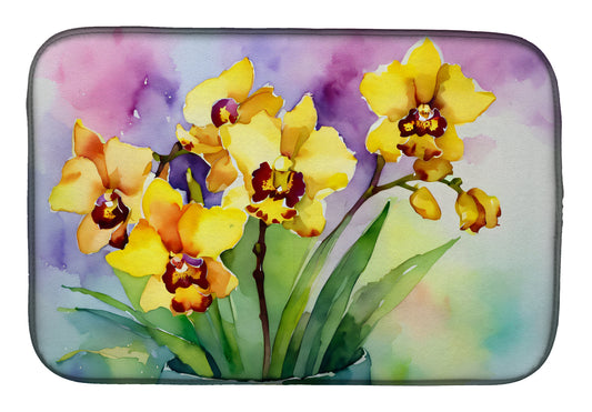 Buy this Orchids in Watercolor Dish Drying Mat