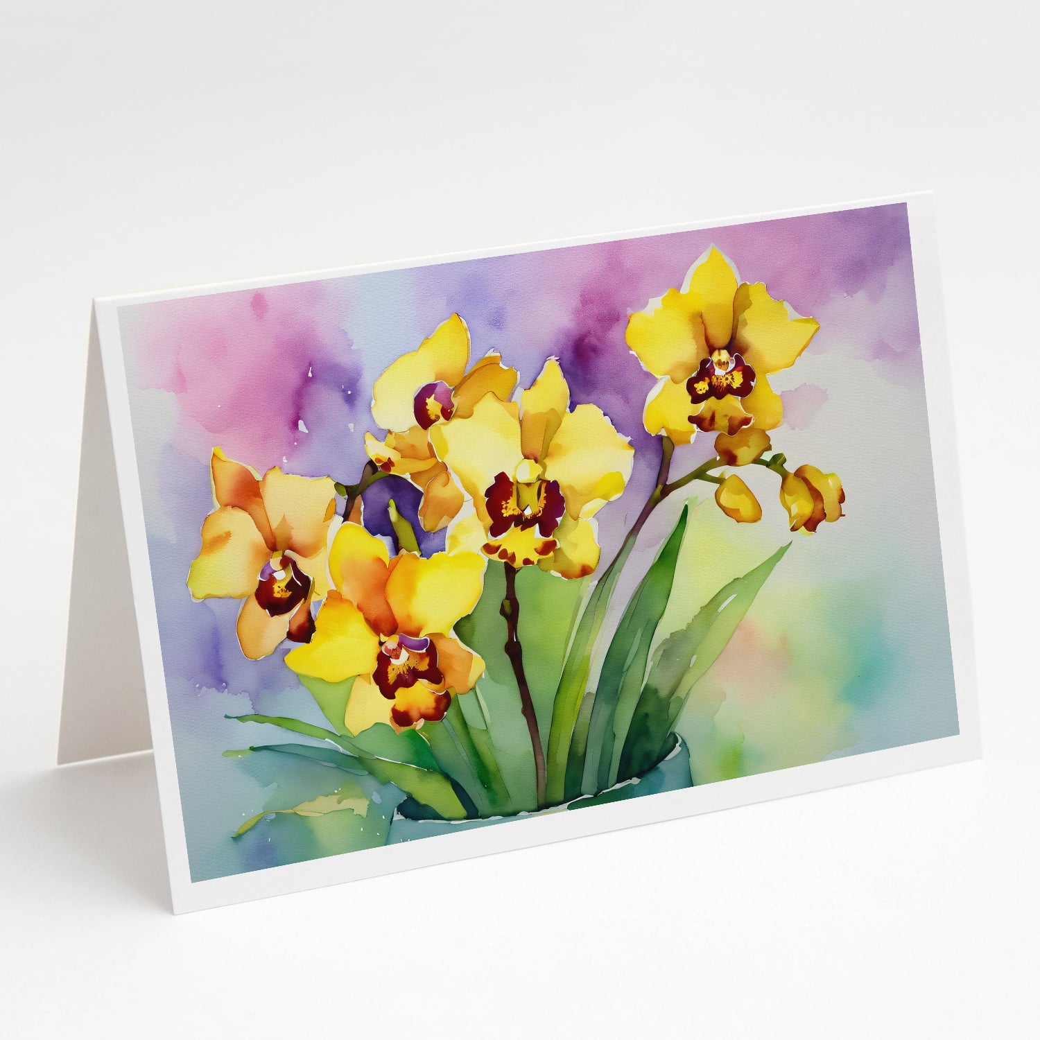 Buy this Orchids in Watercolor Greeting Cards Pack of 8