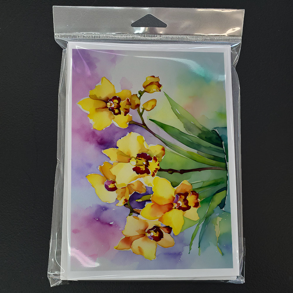 Orchids in Watercolor Greeting Cards Pack of 8