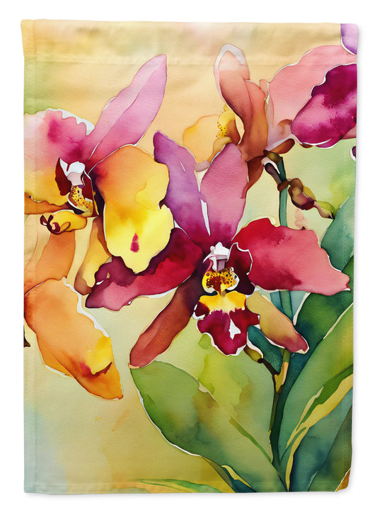 Buy this Orchids in Watercolor House Flag