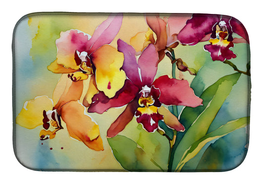 Buy this Orchids in Watercolor Dish Drying Mat