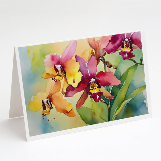 Buy this Orchids in Watercolor Greeting Cards Pack of 8