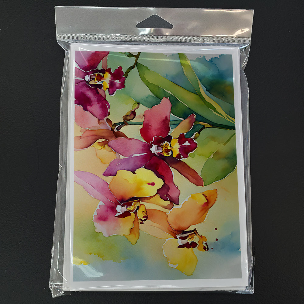 Orchids in Watercolor Greeting Cards Pack of 8