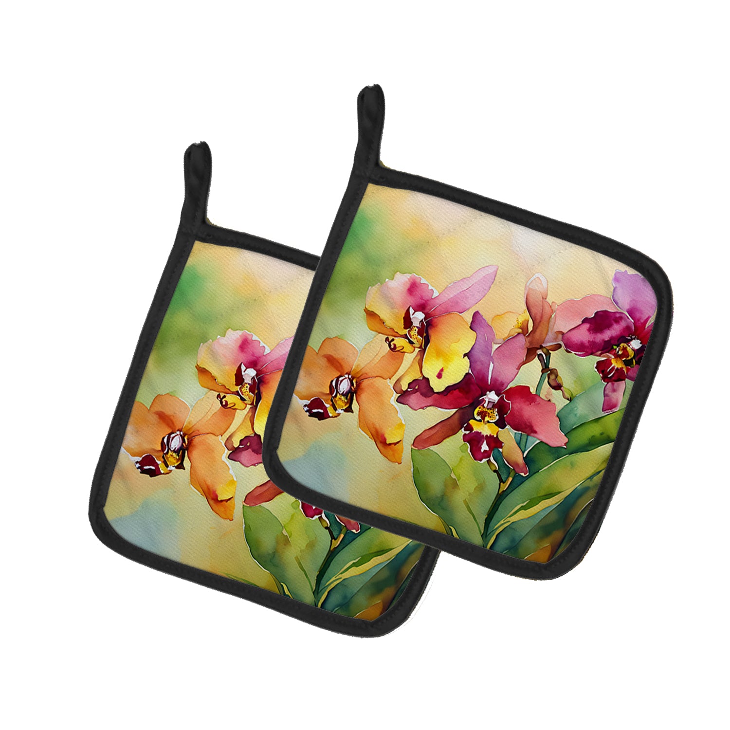 Buy this Orchids in Watercolor Pair of Pot Holders