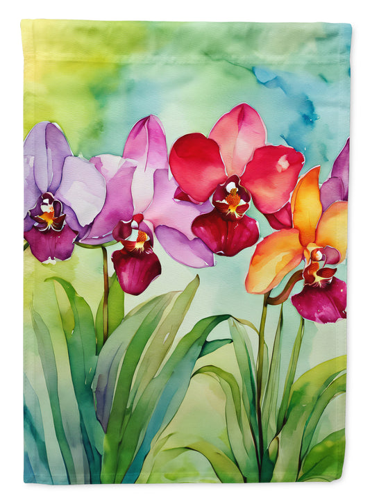 Buy this Orchids in Watercolor House Flag