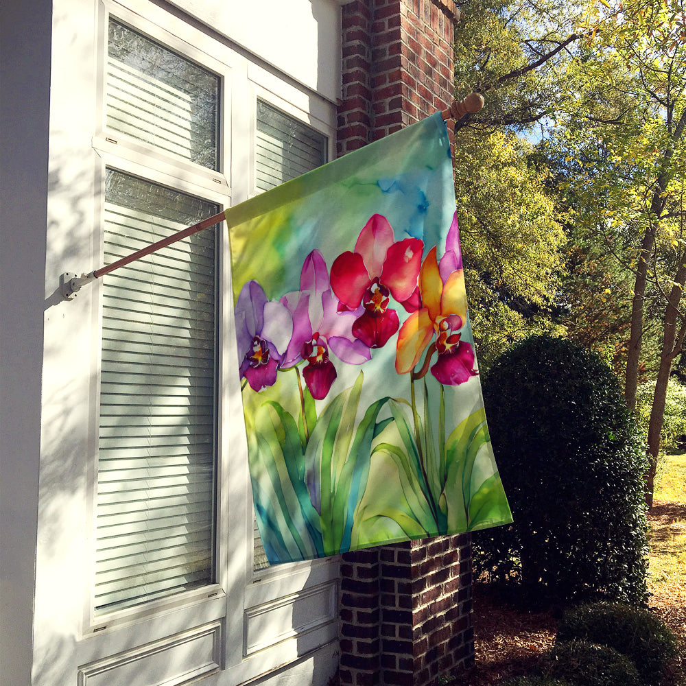 Orchids in Watercolor House Flag