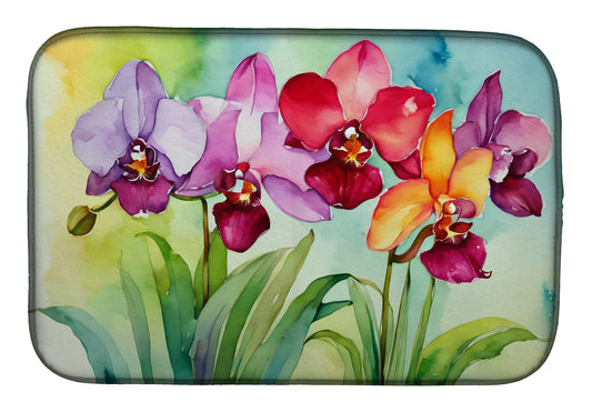 Buy this Orchids in Watercolor Dish Drying Mat