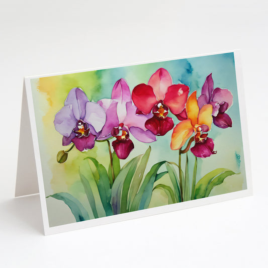 Buy this Orchids in Watercolor Greeting Cards Pack of 8