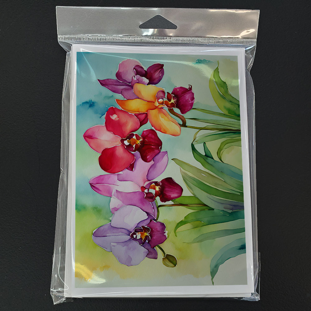 Orchids in Watercolor Greeting Cards Pack of 8