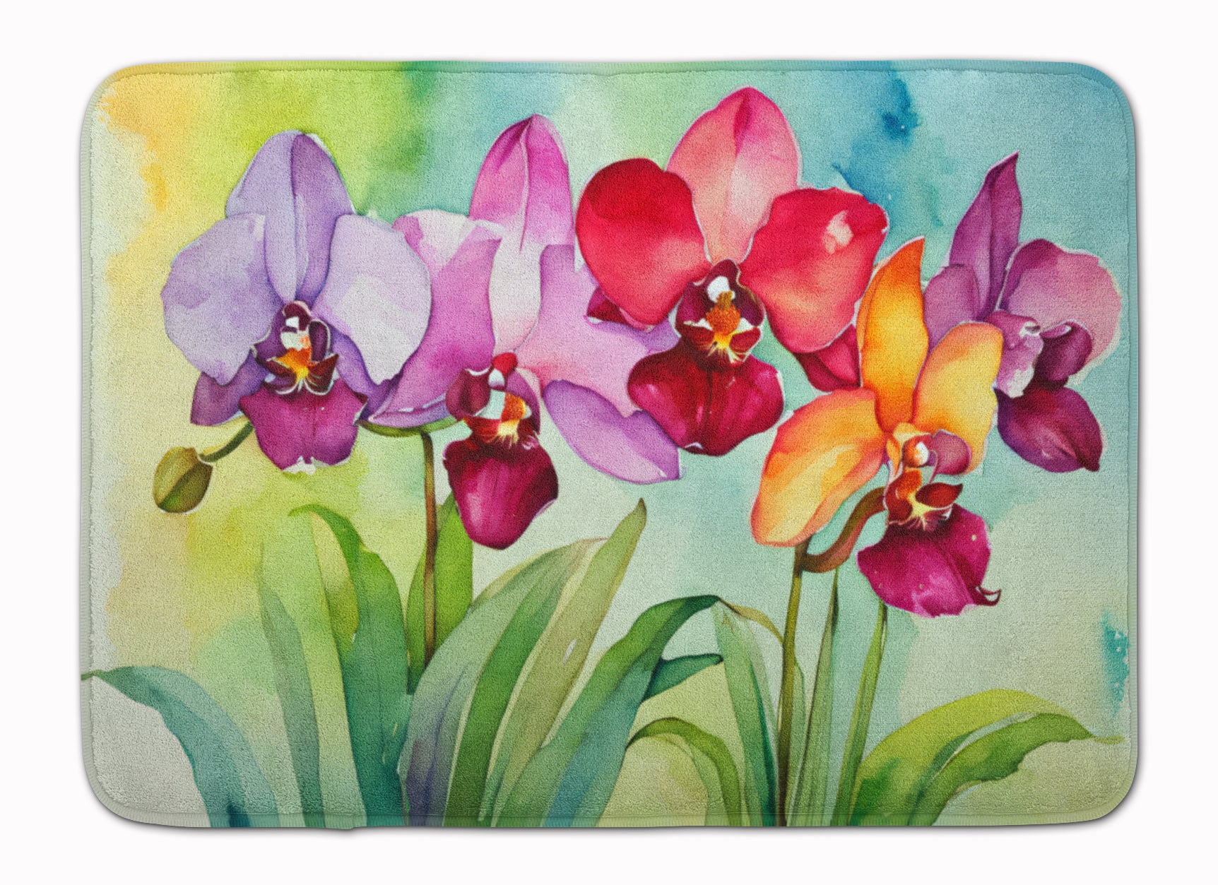 Buy this Orchids in Watercolor Memory Foam Kitchen Mat