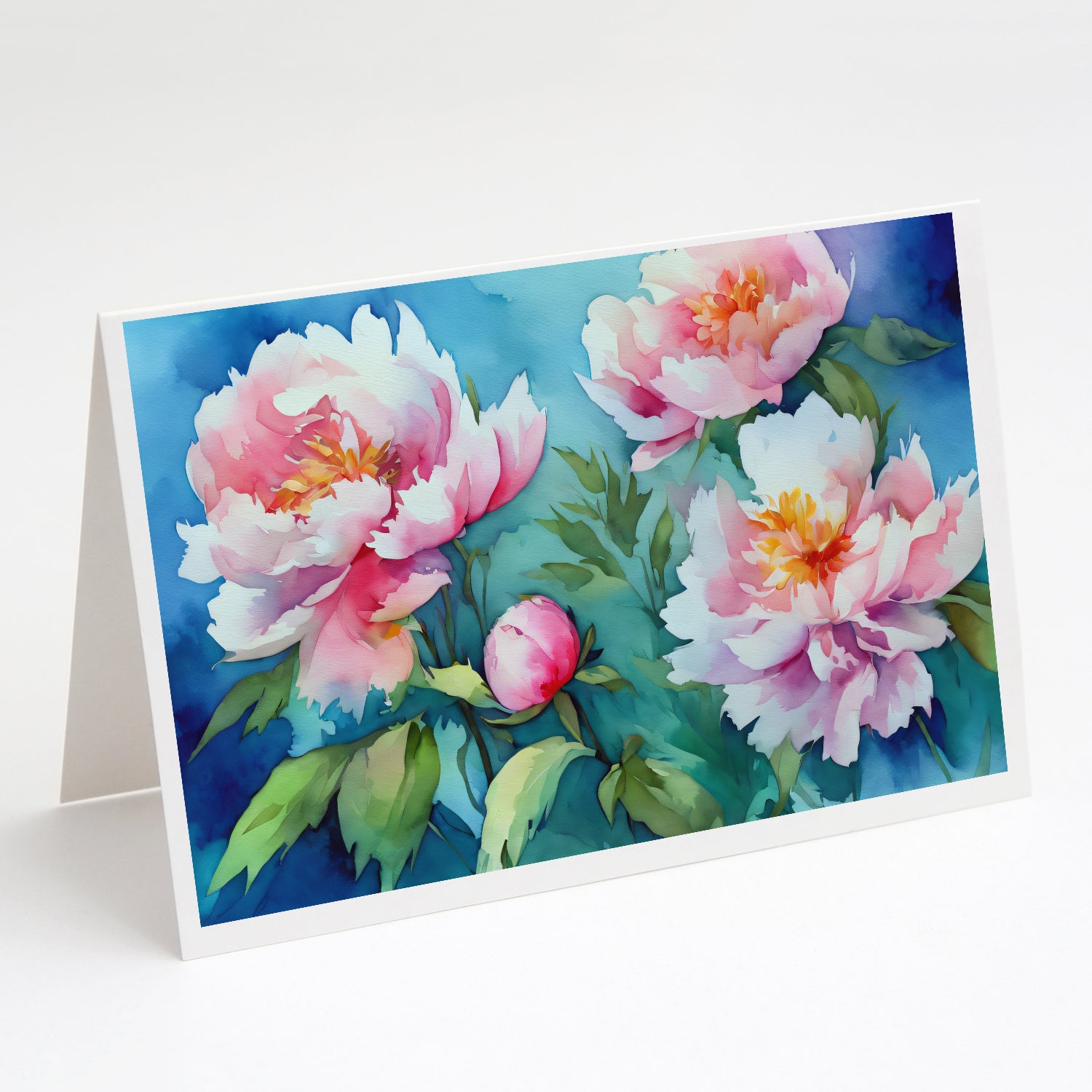 Buy this Peonies in Watercolor Greeting Cards Pack of 8
