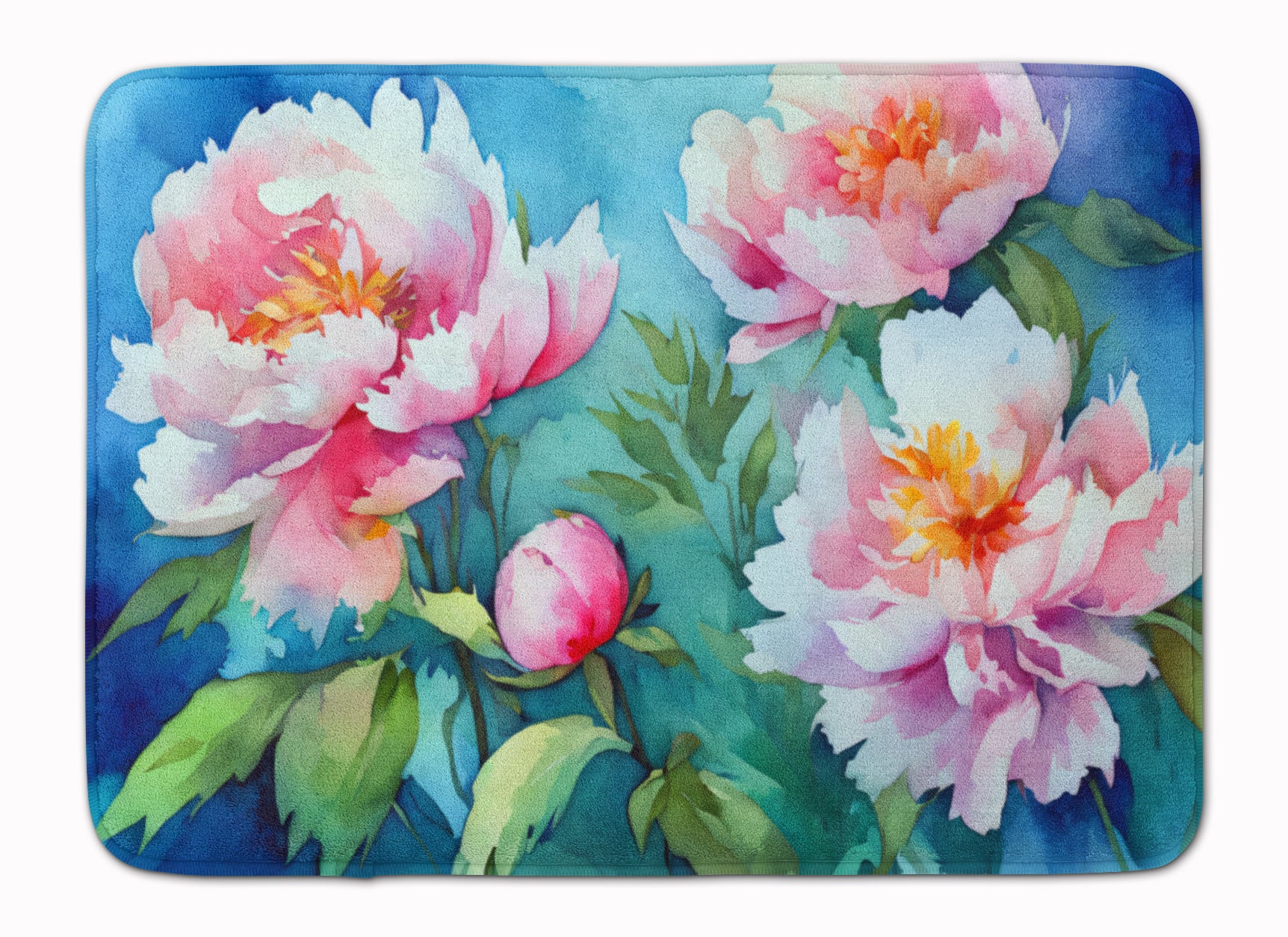 Buy this Peonies in Watercolor Memory Foam Kitchen Mat