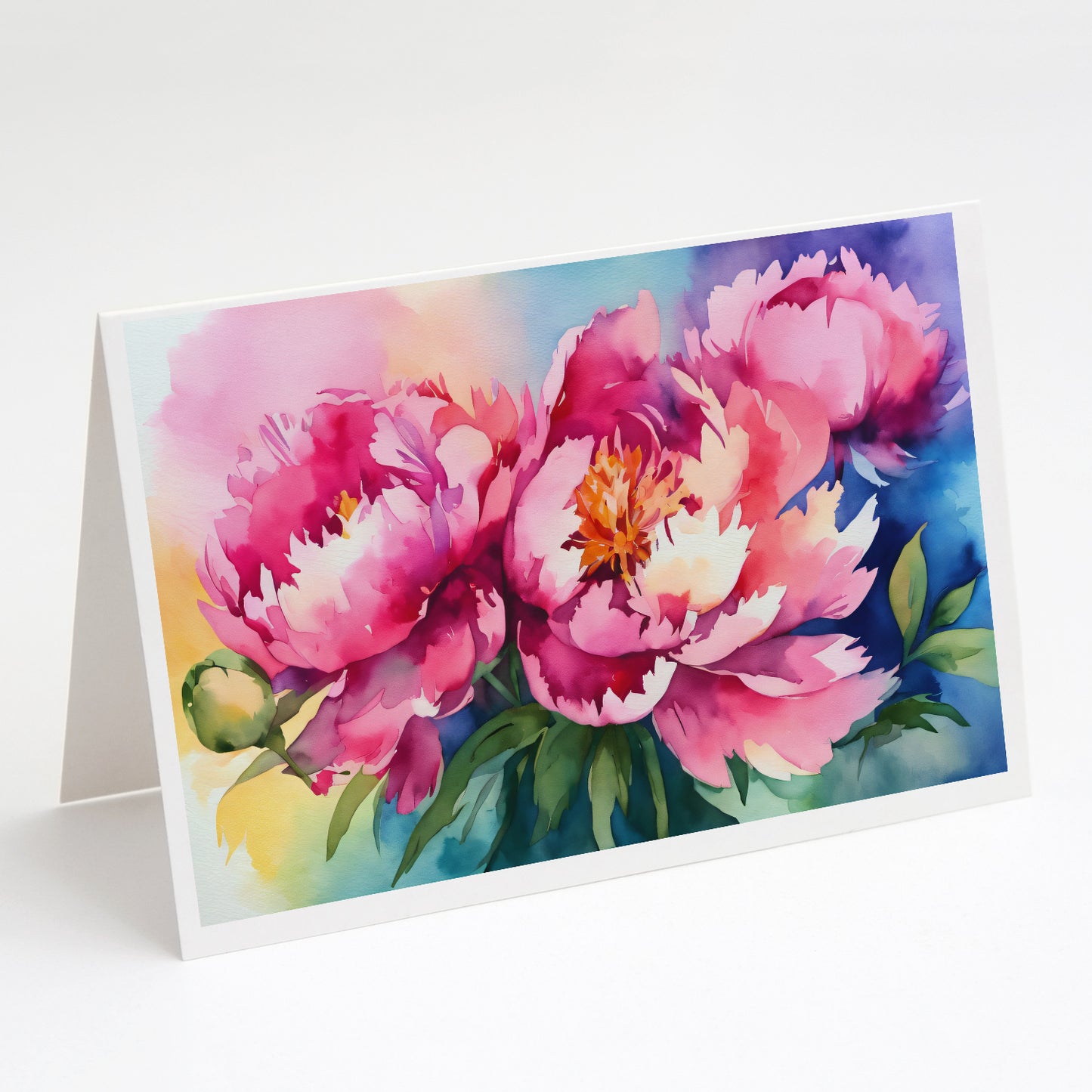 Buy this Peonies in Watercolor Greeting Cards Pack of 8