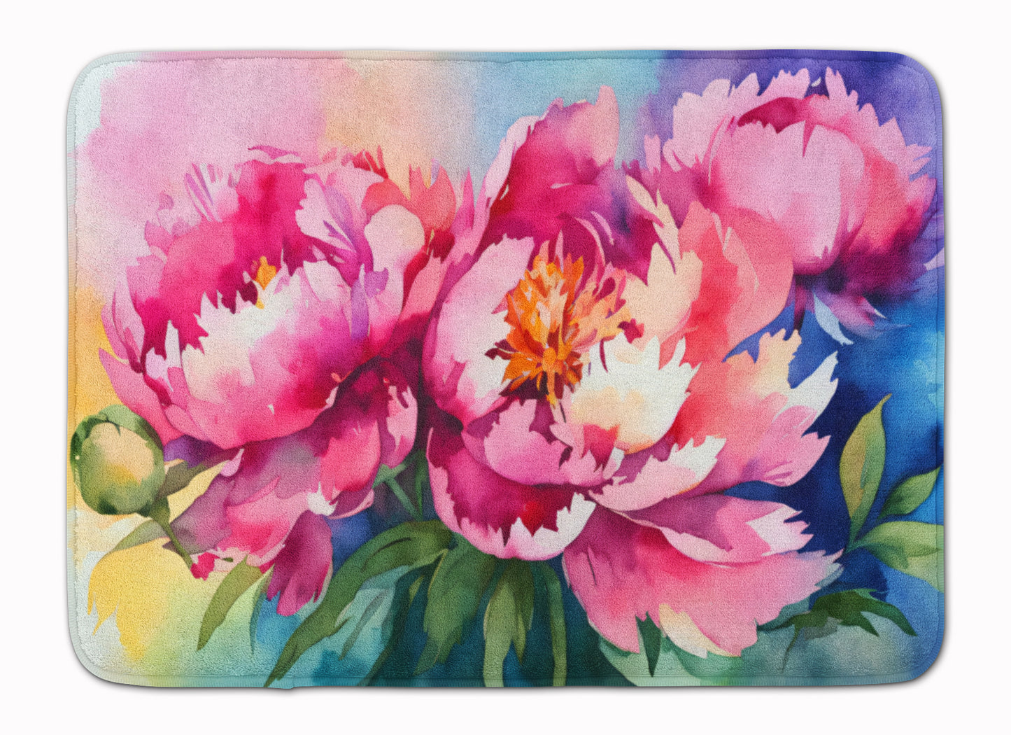 Buy this Peonies in Watercolor Memory Foam Kitchen Mat