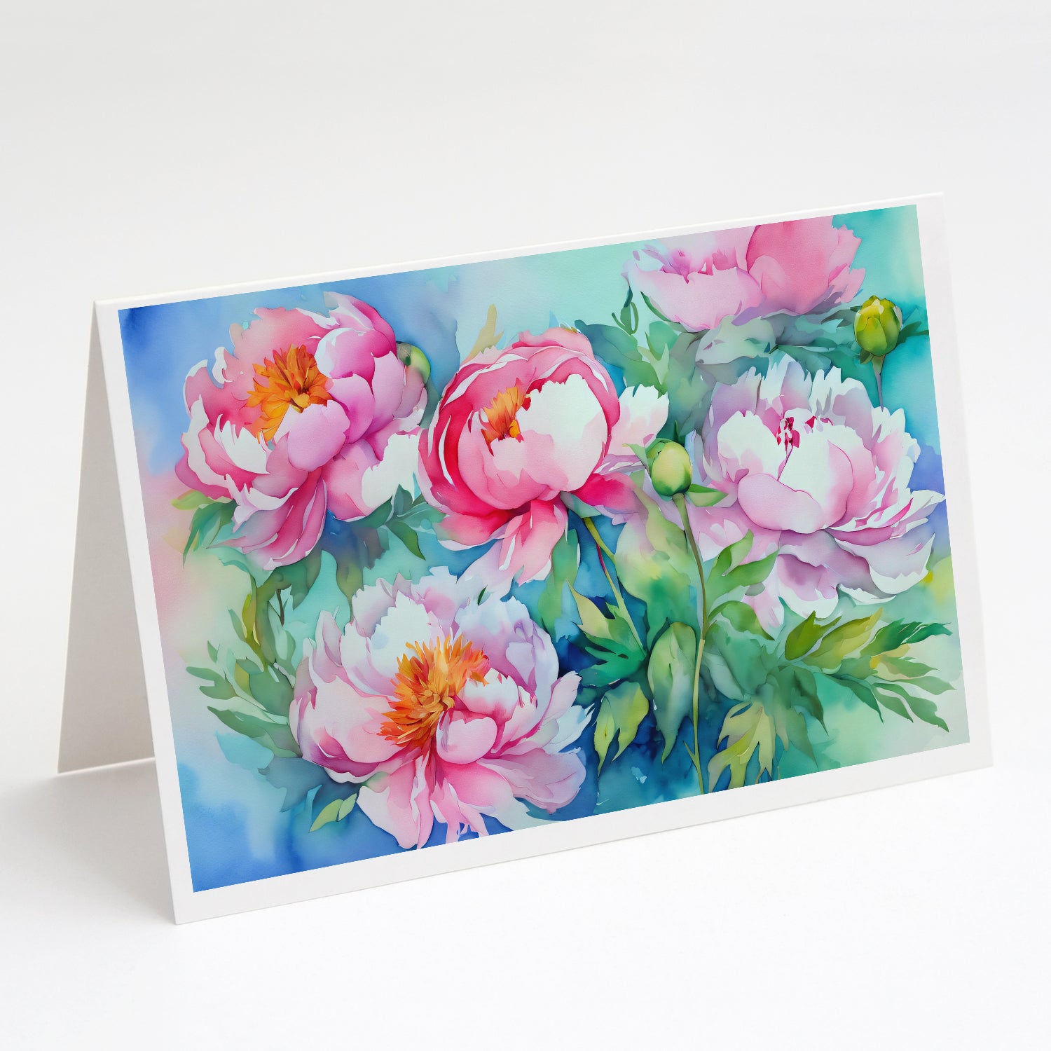 Buy this Peonies in Watercolor Greeting Cards Pack of 8