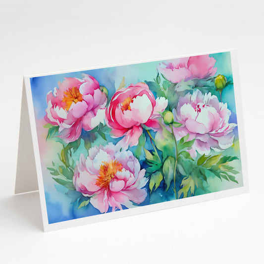 Buy this Peonies in Watercolor Greeting Cards Pack of 8