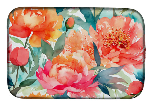 Buy this Peonies in Watercolor Dish Drying Mat