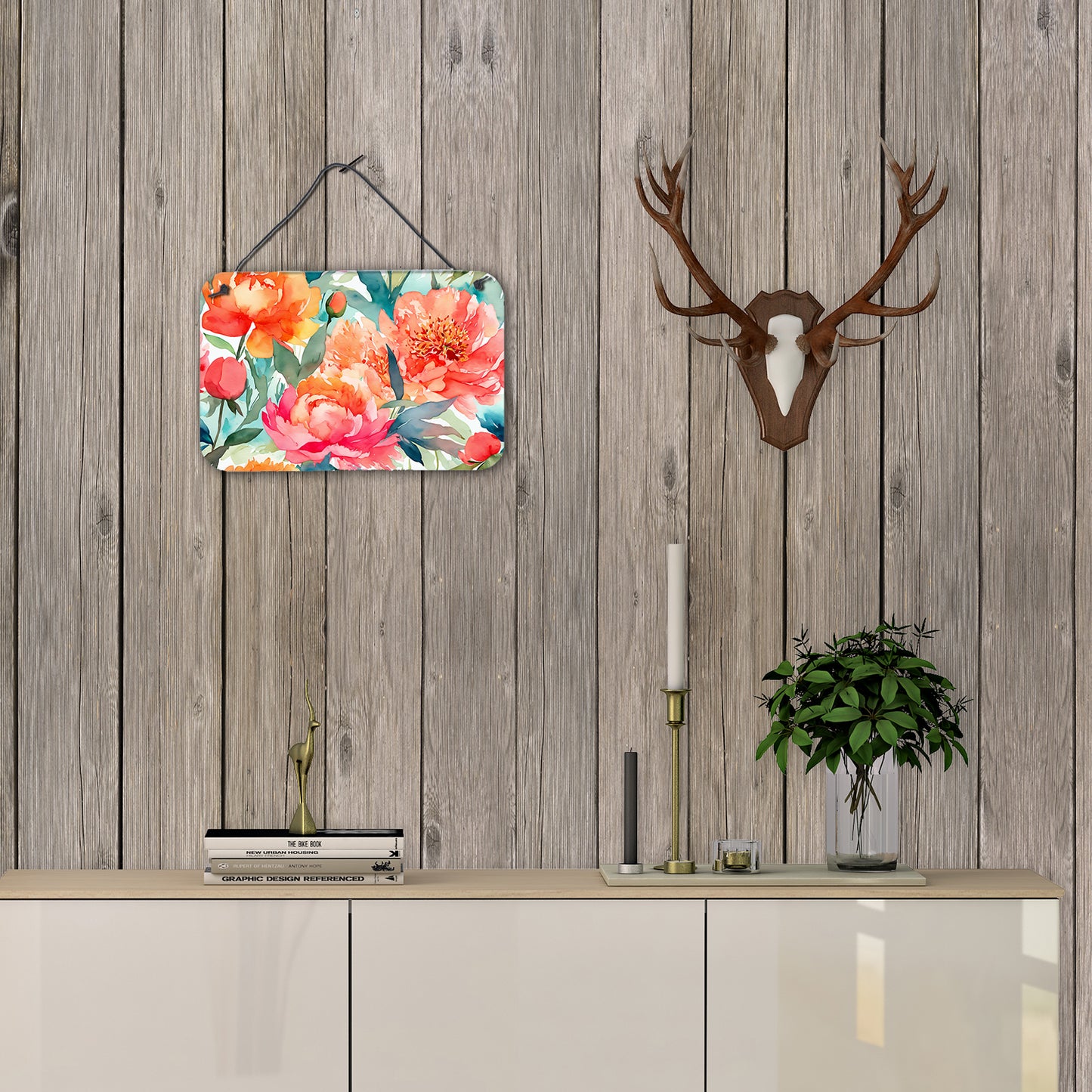 Peonies in Watercolor Wall or Door Hanging Prints