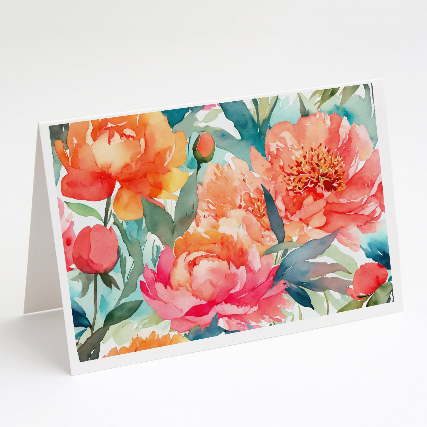 Buy this Peonies in Watercolor Greeting Cards Pack of 8