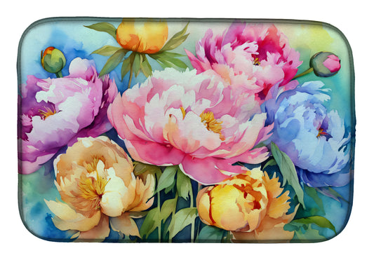 Buy this Peonies in Watercolor Dish Drying Mat