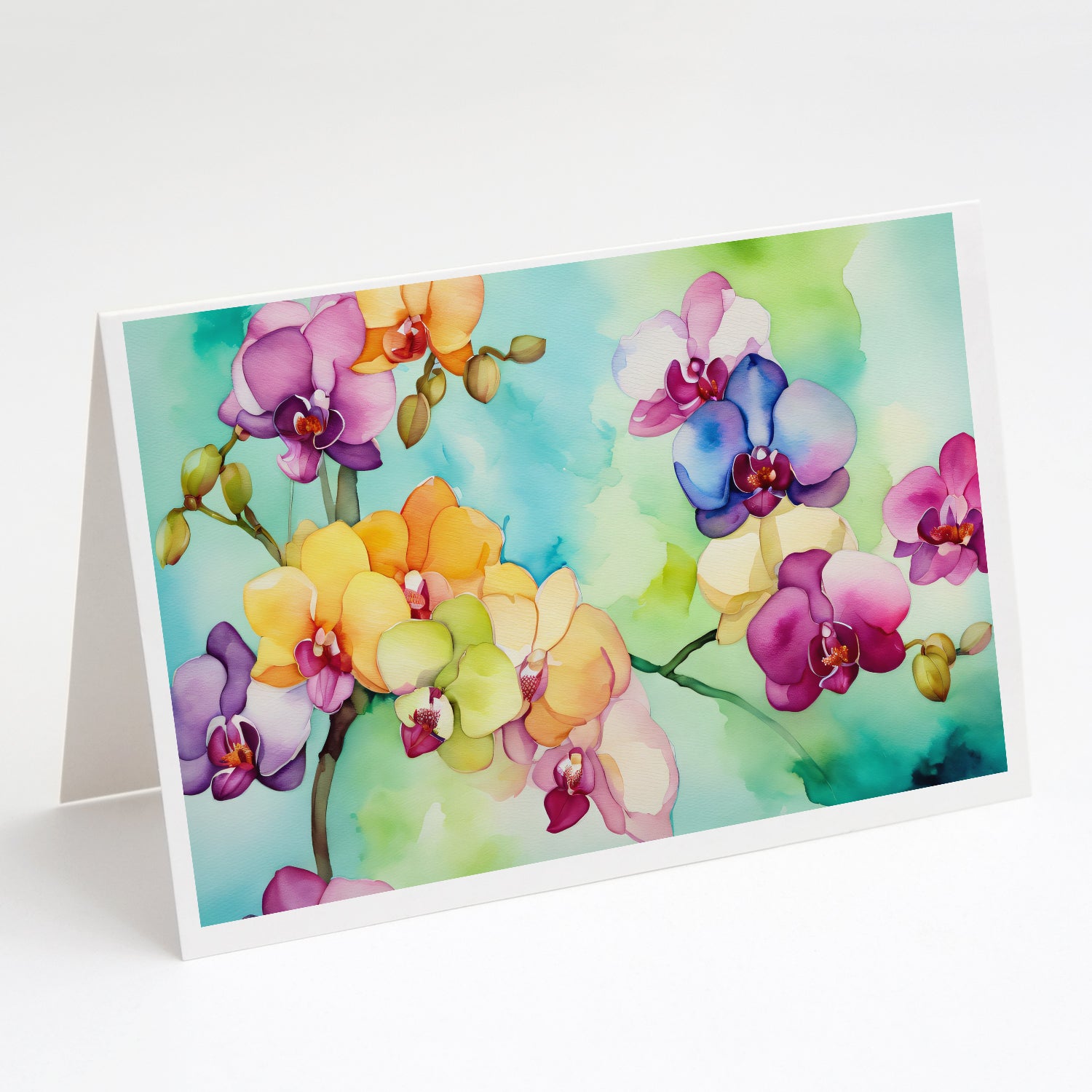 Buy this Orchids in Watercolor Greeting Cards Pack of 8
