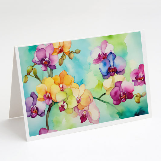 Buy this Orchids in Watercolor Greeting Cards Pack of 8