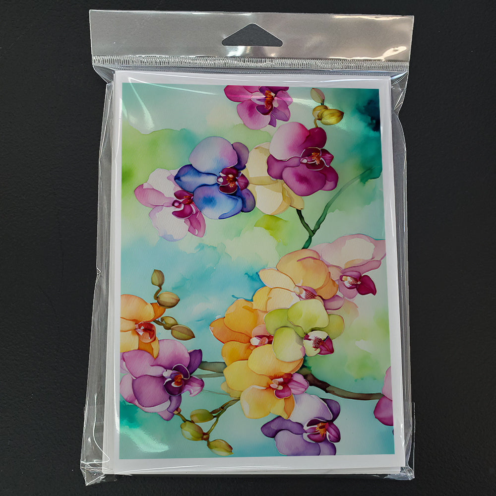 Orchids in Watercolor Greeting Cards Pack of 8