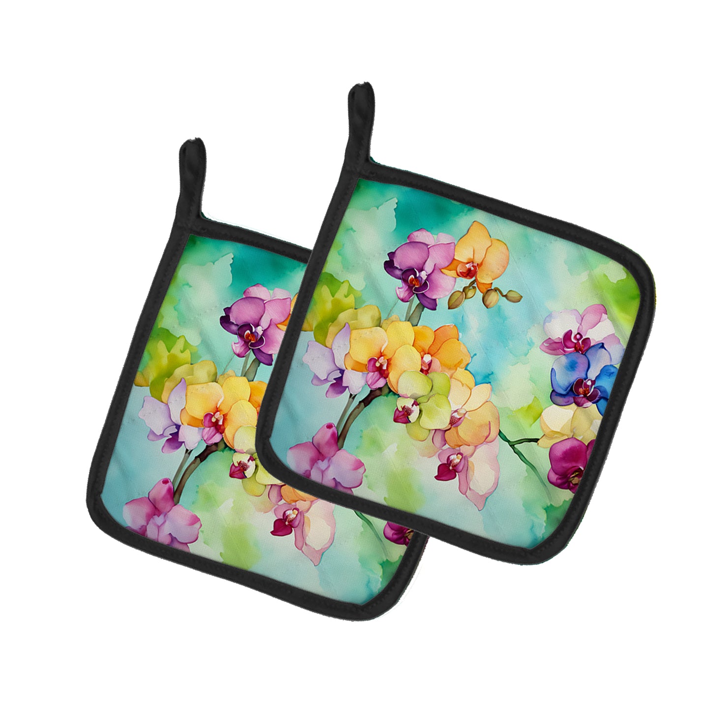 Buy this Orchids in Watercolor Pair of Pot Holders