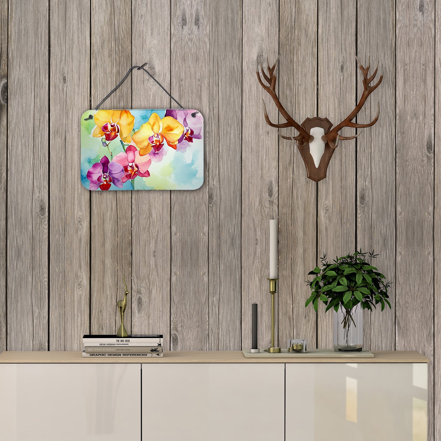 Orchids in Watercolor Wall or Door Hanging Prints