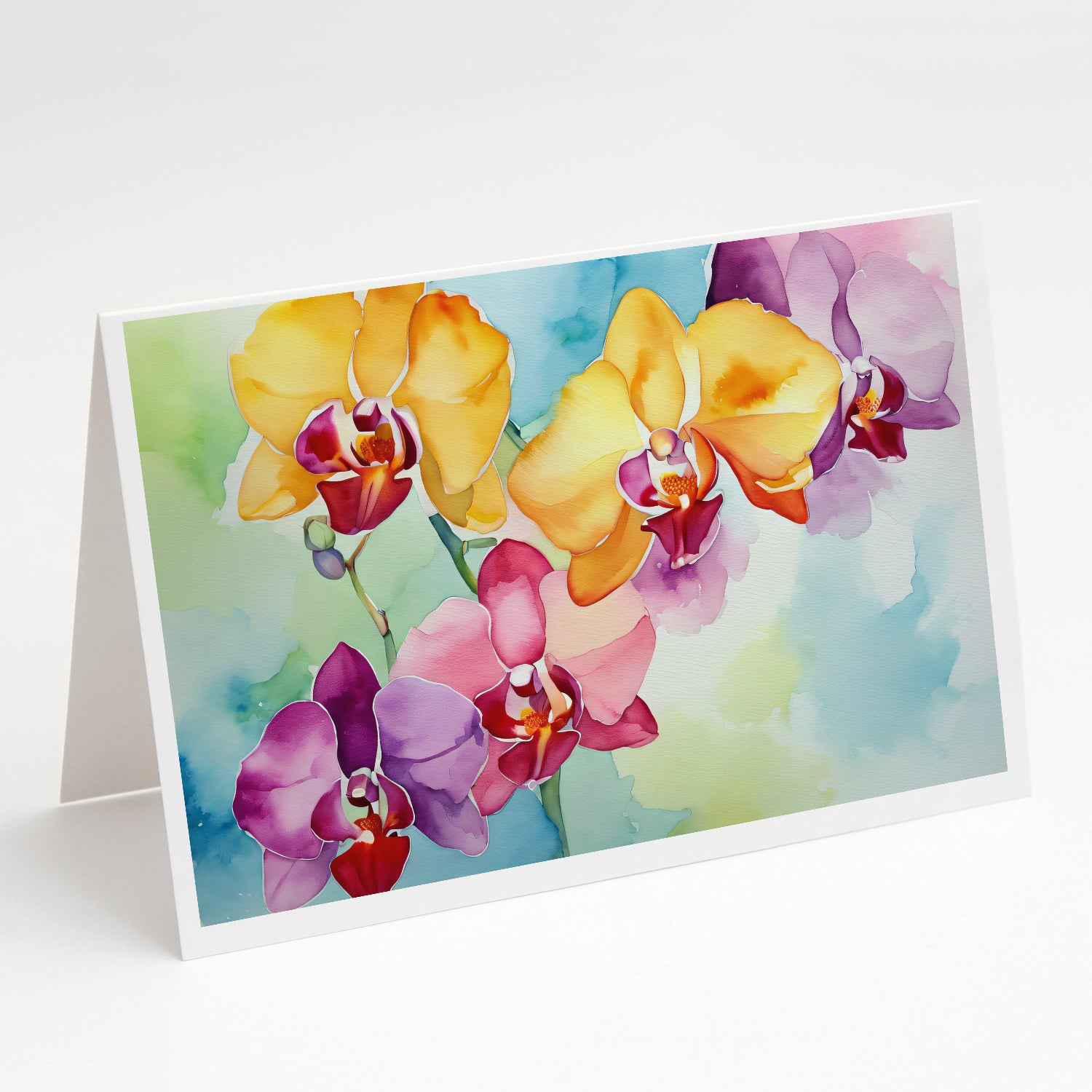 Buy this Orchids in Watercolor Greeting Cards Pack of 8