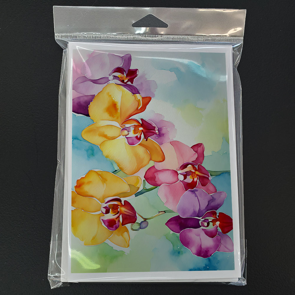Orchids in Watercolor Greeting Cards Pack of 8