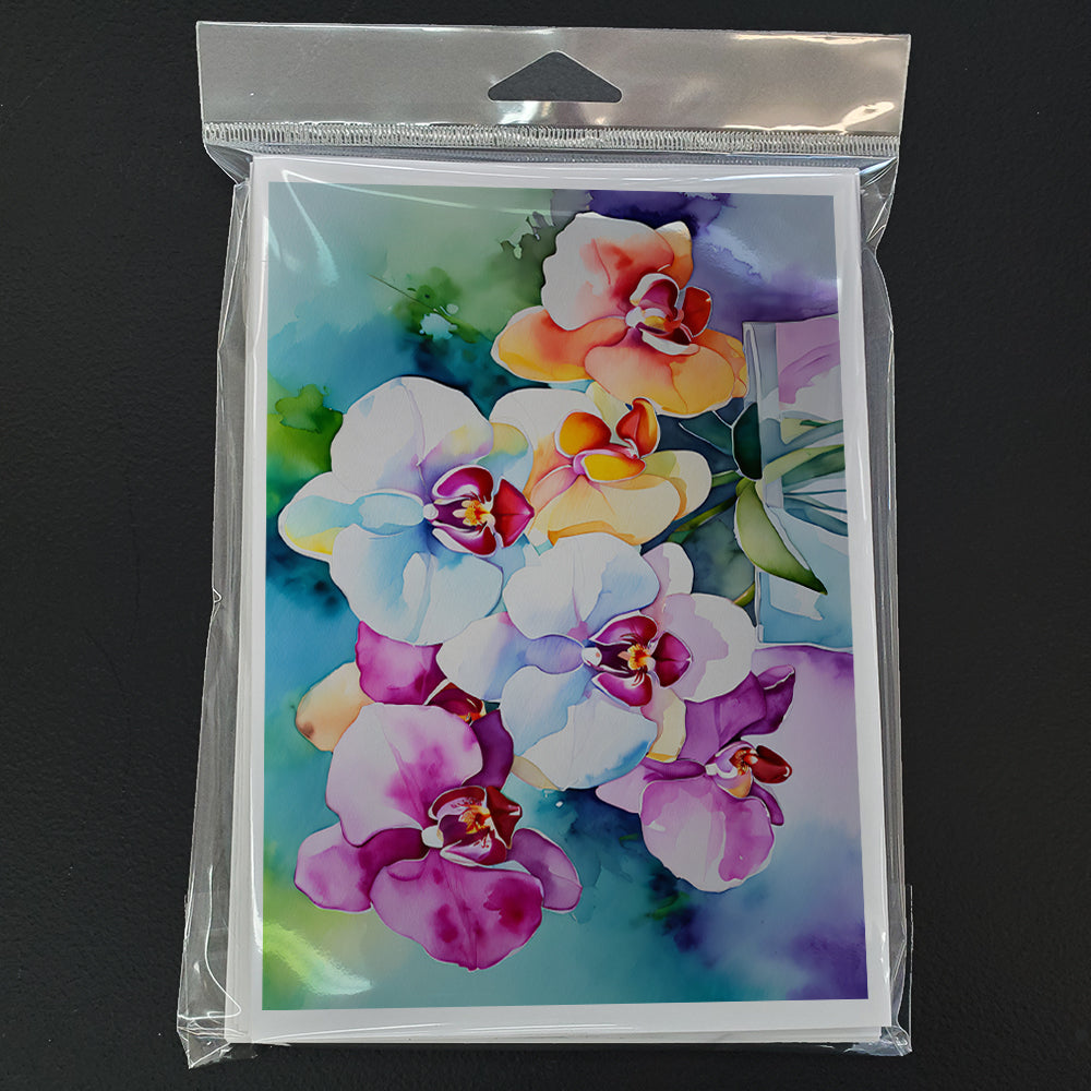 Orchids in Watercolor Greeting Cards Pack of 8