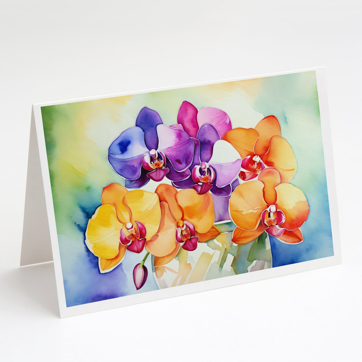 Buy this Orchids in Watercolor Greeting Cards Pack of 8