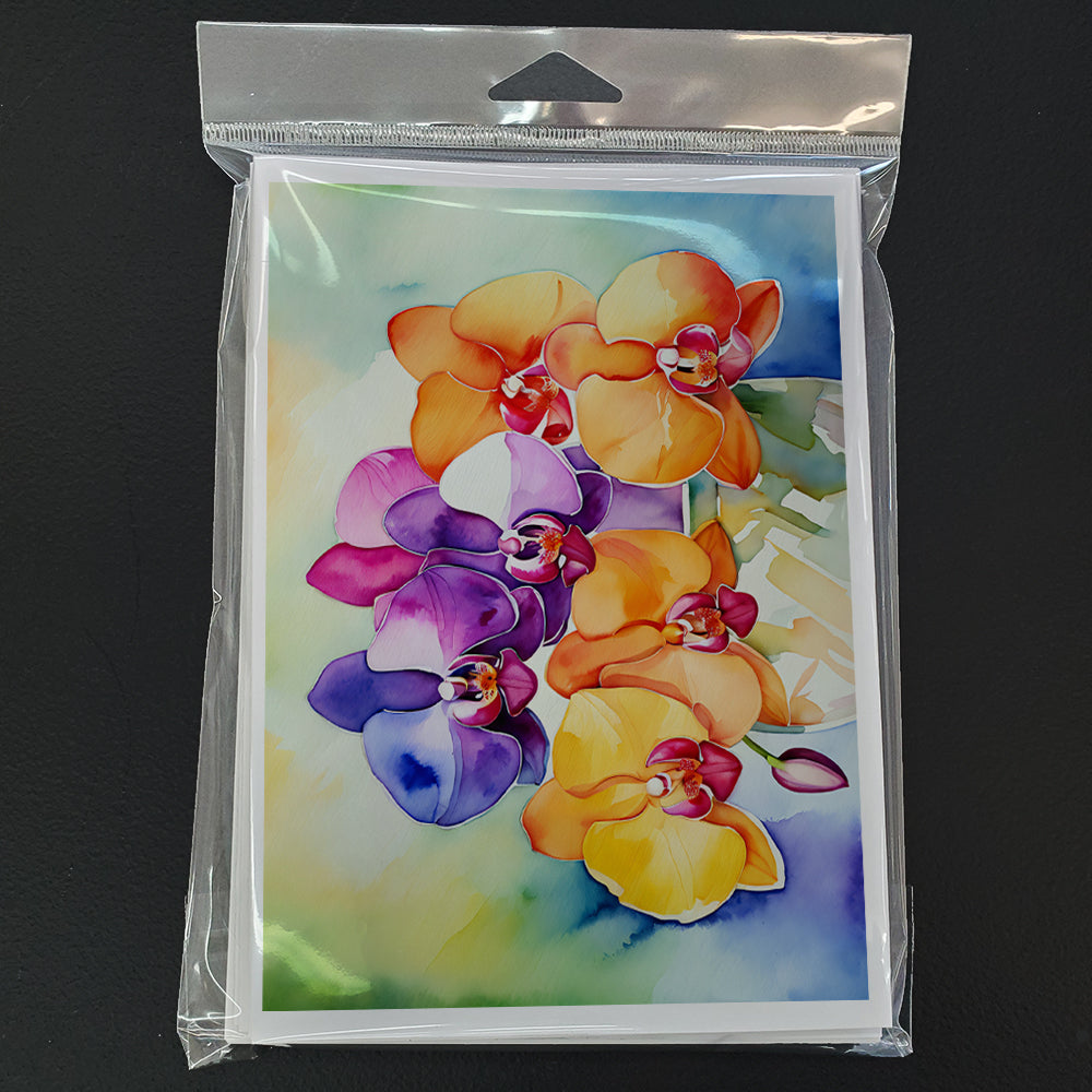 Orchids in Watercolor Greeting Cards Pack of 8