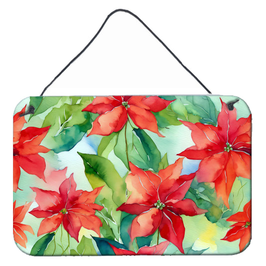 Buy this Poinsettias in Watercolor Wall or Door Hanging Prints